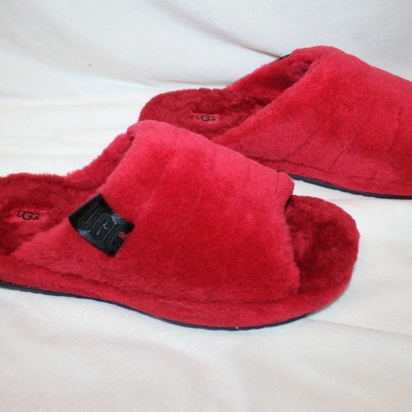 NIB UGG MEN'S SHEARLING SLIP ON SLIPPERS RED 11 12 13 - Picture 7 of 7
